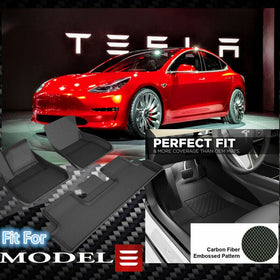 Fit 2017-2020 Tesla Model 3 Floor Mats Anti Spill Lazer Cut Floor Mats