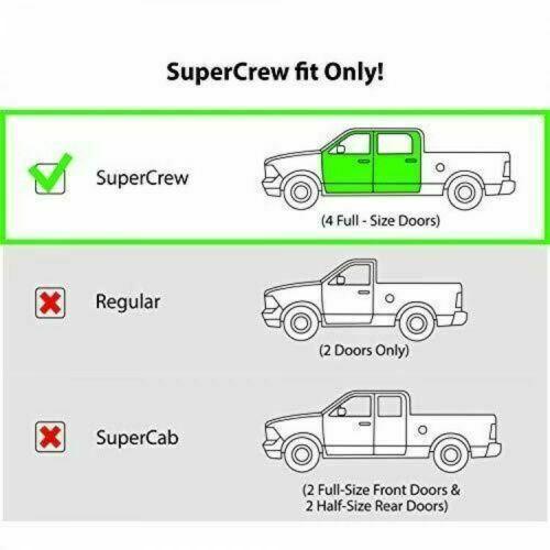 Fit 2015-2021 Ford F-150 Super Crew Out-Channel Vent Window Visors Rain Sun Wind Guards Shade Deflectors