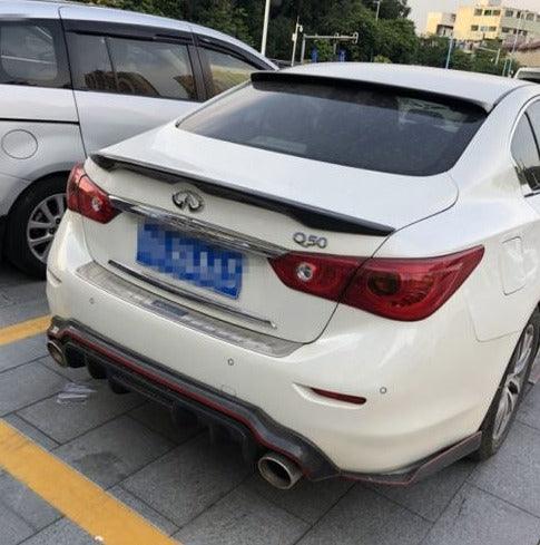 Fit 2014-2017 INFINITI Q50 Rear Trunk Spoiler wing (Gloss Black)