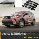Cubierta de manija de puerta compatible con Toyota Highlander 2014-2019 (impresión de fibra de carbono, Smart Holes) -1