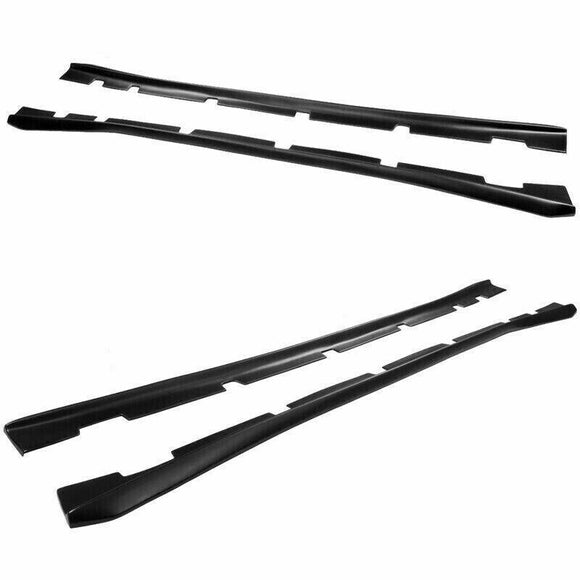 Fit 2011-2021 Dodge Charger Side Skirts Extension Body Kit (Unpainted Matte Black)