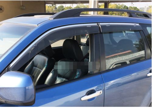 Fit 2019-2021 Subaru Forester Clip-On Chrome Trim Vent Window Visors Rain Sun Wind Guards Shade Deflectors - 0