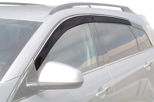 Ajuste 2019-2021 Subaru Forester Clip-On Chrome Trim Vent Window Viseras Rain Sun Wind Guards Shade Deflectors-4