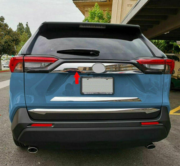 Fits 2019-2021 Toyota RAV4 Rear Door Trunk Lid Decoration Latch Cover Molding Trim (Chrome)