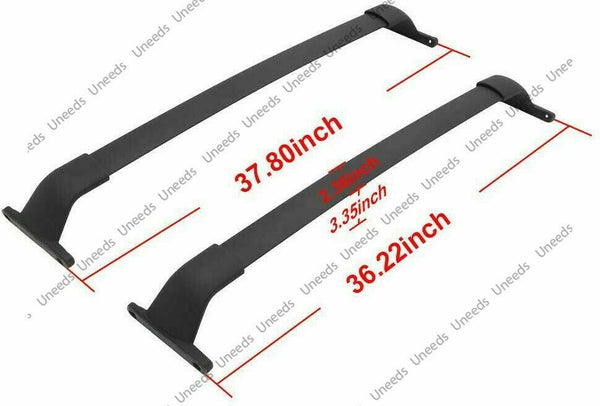 Compatible con Nissan Kicks 2018-2021, barras cruzadas para riel de techo, barra transversal (aluminio negro)