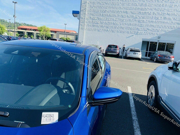 Fit 2017-2021 Honda Civic Hatchback Mugen Style Clip-On Chrome Trim Vent Window Visors Rain Sun Wind Guards Shade Deflectors