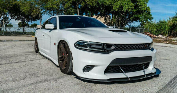 Fit 2011-2025 Dodge Charger SRT Style Side Skirts Extension kit (Unpainted Matte Black)