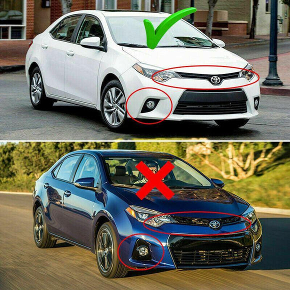 Fit 2014-2016 Toyota Corolla Base Model Front Bumper Lip Spoiler (Unpainted Matte Black)