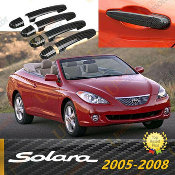Embellecedor de manija de puerta compatible con Toyota Solara 2005-2008 (impresión de fibra de carbono) 