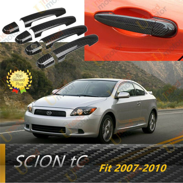 Fit 2005-2010 Scion tC Door Handle Cover Trim (Carbon Fiber Print)