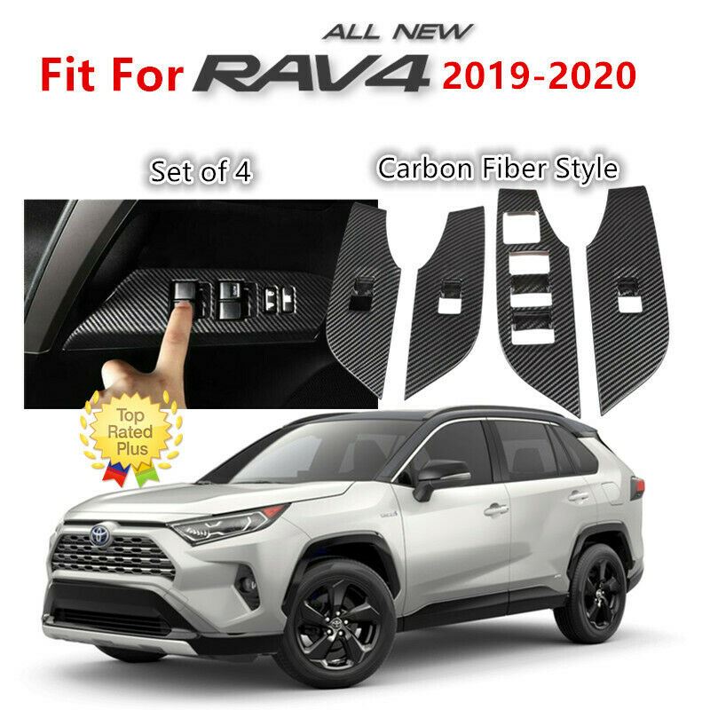 Fit 2019-2021 Toyota RAV4 Gear Position Shift Panel Cover Trim (Carbon Fiber Print)