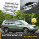 Fit 2008-2011 Toyota Highlander Door Handle Cover Trims Accessories (Mirror Chrome)-1