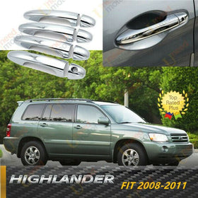 Fit 2008-2011 Toyota Highlander Door Handle Cover Trims Accessories (Mirror Chrome)