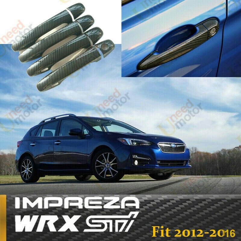 Fit 2012-2016 SUBARU Impreza Door Handle Cover Trim (Carbon Fiber Print)