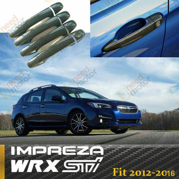 Embellecedor de manija de puerta compatible con SUBARU Impreza 2012-2016 (impresión de fibra de carbono) 