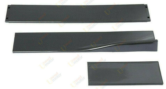 Fit Honda Accord 86.6" Side Body Skirt with Extensions Spoiler (Carbon Fiber Style)