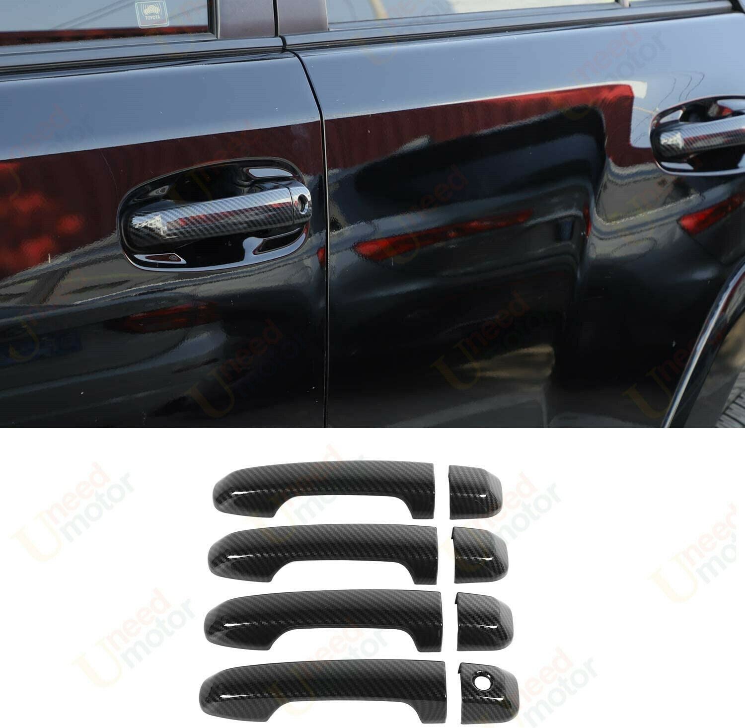 Fit 2007-2021 Toyota Tundra Door Handle Covers Trim (Carbon Fiber Print)