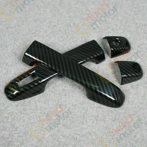 Fit Subaru 2018-2020 XV Crosstrek Door Handle Cover Trim (Carbon Fiber Print, Smart Holes)