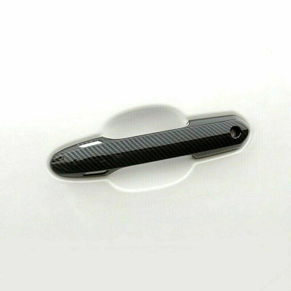 Fit 2019-2022  TOYOTA RAV4 Car Side Door Handle Cover Trim (Carbon Fiber Print, Smart Holes)