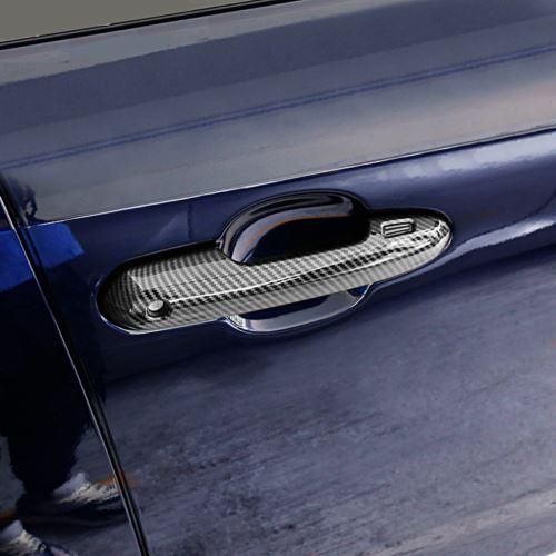 Fit 2019-2022  TOYOTA RAV4 Car Side Door Handle Cover Trim (Carbon Fiber Print, Smart Holes)