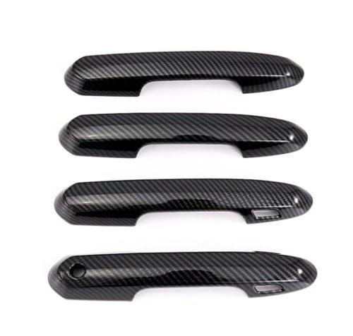 Fit 2019-2022  TOYOTA RAV4 Car Side Door Handle Cover Trim (Carbon Fiber Print, Smart Holes)