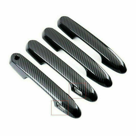 Fit 2019-2022  TOYOTA RAV4 Car Side Door Handle Cover Trim (Carbon Fiber Print, Smart Holes)