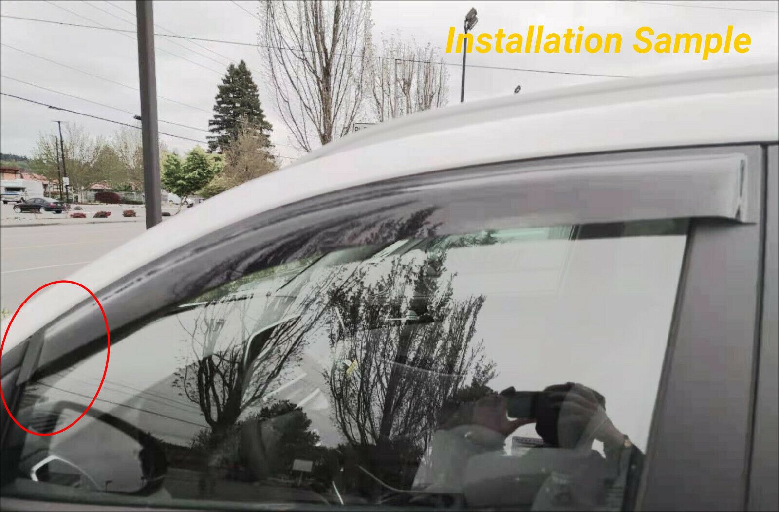 Ajuste 2019-2021 Hyundai Tucson Clip-On Chrome Trim Vent Window Viseras Rain Sun Wind Guards Shade Deflectors