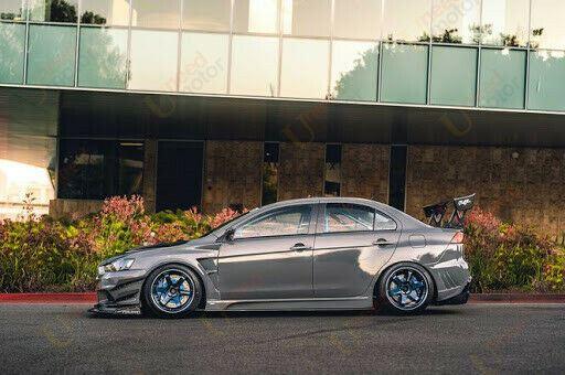 Fit 2008-2017 Mitsubishi Lancer / Evolution MOD Style Black Side Skirts Body Kit