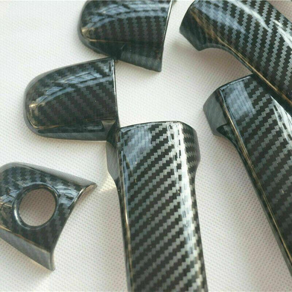 Fit 2015-2021 SUBARU WRX STI Door Handle Cover Trim (Carbon Fiber Print, Smart Holes)