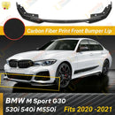 Fit 2021-2023 BMW G30 5 Series M Sport Front Bumper Lip Splitter (Carbon Fiber Print)-2