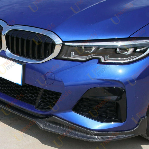 Fit 2021-2023 BMW G30 5 Series M Sport Front Bumper Lip Splitter (Carbon Fiber Print)