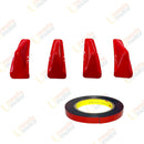 Fits 2015-2021 Subaru WRX STI 4th Sedan RED Rear Diffuser Shark Fins (Red)-4