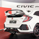 Fits 2017-2021 Honda Civic Hatchback Type R Style Rear Bumper Lip Spoiler Diffuser (Glossy Carbon Fiber Print Red)-2