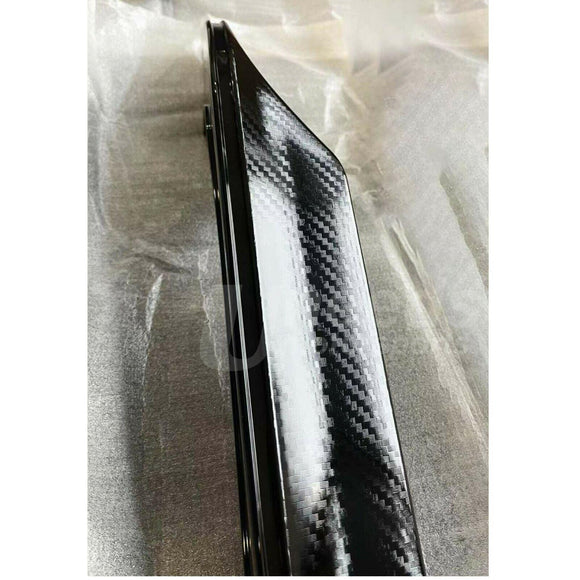 Fits 2017-2021 Honda Civic Hatchback Type R Style Rear Bumper Lip Spoiler Diffuser (Glossy Carbon Fiber Print Red)