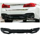 Fits 2017-2022 BMW G30 540i/550i/M550i M Sport Style Rear Bumper Diffuser Spoiler (Gloss Black)-1