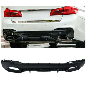 Fits 2017-2022 BMW G30 540i/550i/M550i M Sport Style Rear Bumper Diffuser Spoiler (Gloss Black)