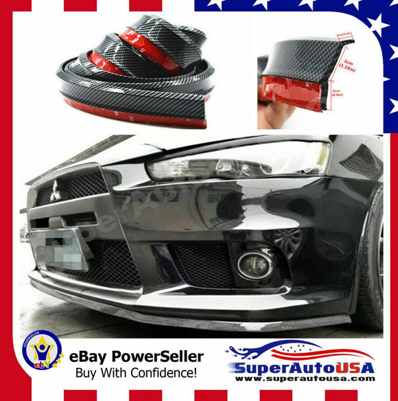 Universal Bumper Lip Splitter Body Spoiler Skirt Protector 100" (Carbon Fiber Print)