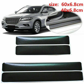 Set of 4 Universal Carbon Fiber Car Scuff Plate Door Sticker Panel Protector