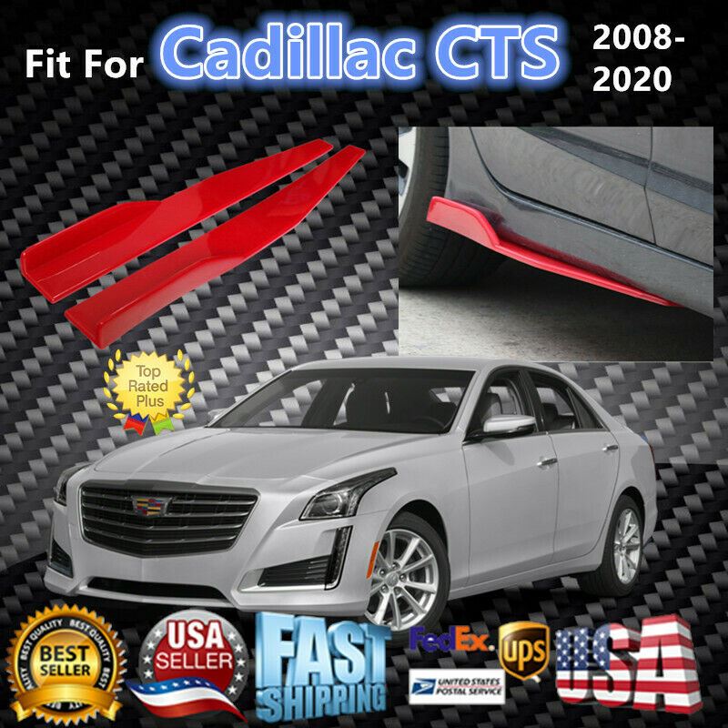 Ajuste 2008-2020 Cadillac CTS faldas laterales divisores alerón difusor alas (rojo)
