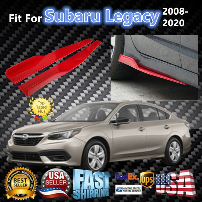 Fit 2008-2020 Subaru Legacy Side Skirts Splitters Spoiler Diffuser Wings (Red)
