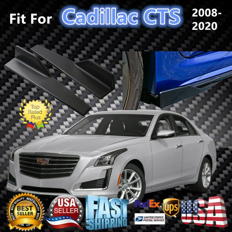 Fit 2008-2020 Cadillac CTS Black Side Skirts Splitter Spoiler Diffuser Wings