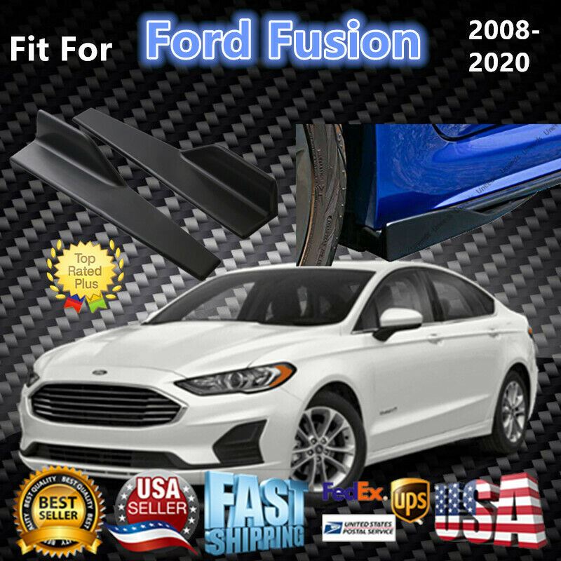 Fit 2008-2020 Ford Fusion Black Side Skirts Splitter Spoiler Diffuser Wings
