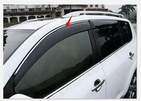 Fit 2010-2015 Toyota Prius Clip-On Chrome Trim Vent Window Visors Rain Sun Wind Guards Shade Deflectors