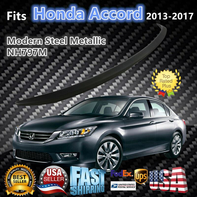 Fit 2013-2017 Honda Accord Modern Steel Trunk Spoiler wing (Metallic Grey, NH797M)