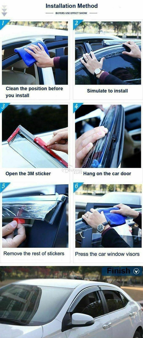 Se adapta a Subaru Outback 2015-2019, molduras cromadas con clip, viseras para ventanas, protectores contra la lluvia, el sol y el viento, deflectores de sombra 