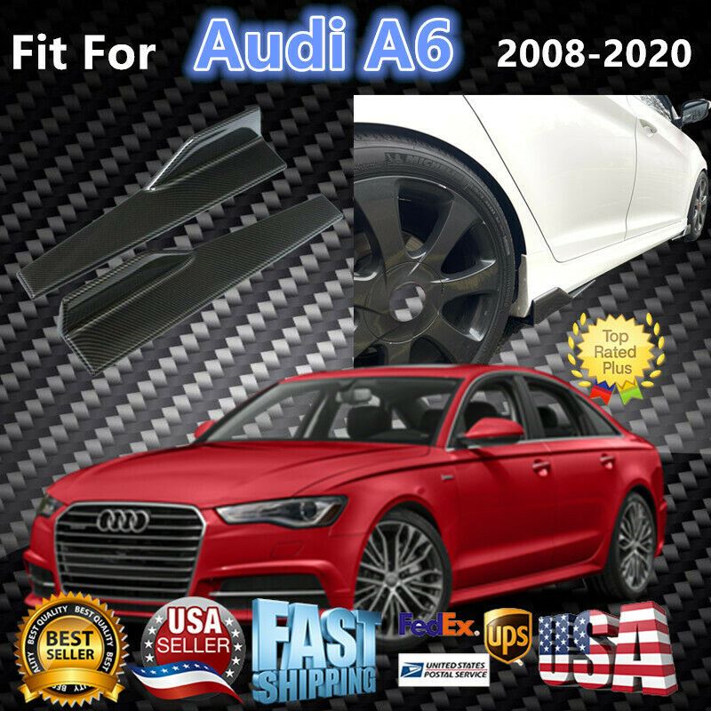 Ajuste 2008-2020 Audi A6 faldones laterales alerón difusor ala (estilo de fibra de carbono)