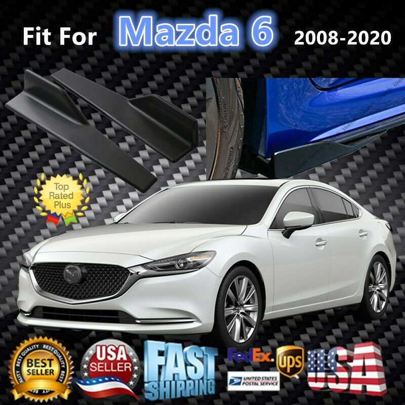 Fit 2008-2020 Mazda 6 Black Side Skirts Splitter Spoiler Diffuser Wing