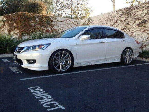 Fit 2008-2012 Honda Accord Clip-On Chrome Trim Vent Window Visors Rain Sun Wind Guards Shade Deflectors