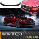 Fit 2014-2017 Infiniti Q50 Sedan Front Bumper Lip Spoiler Cover (Carbon Fiber Print)-9