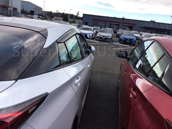 Fit 2016-2021 Toyota Prius Prime Out-Channel Vent Window Visors Rain Sun Wind Guards Shade Deflectors